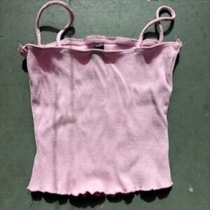Ribbed pink tank top